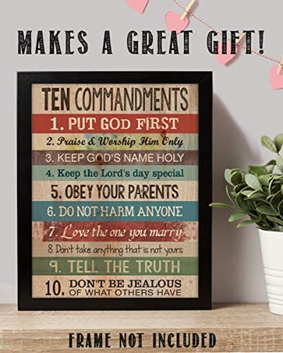 "10 Commandments"- Wall Art Print- 8 x 10"