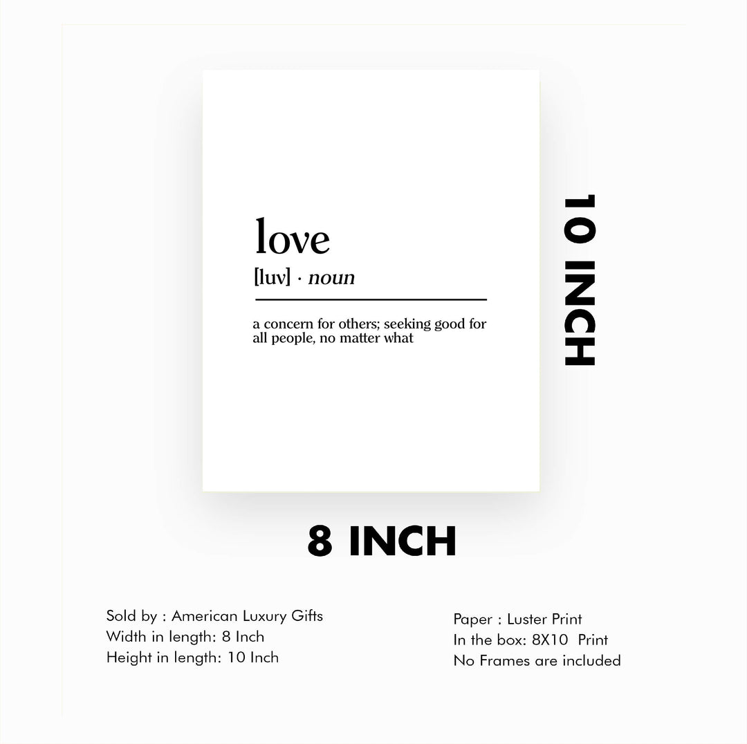 Definition of Love Inspirational Gifts of the Spirit Wall Art -8x10" Modern Christian Print-Ready to Frame. Typographic Design. Home-Office-Farmhouse-Church Decor. Great Wedding-Bridal Shower Gift!