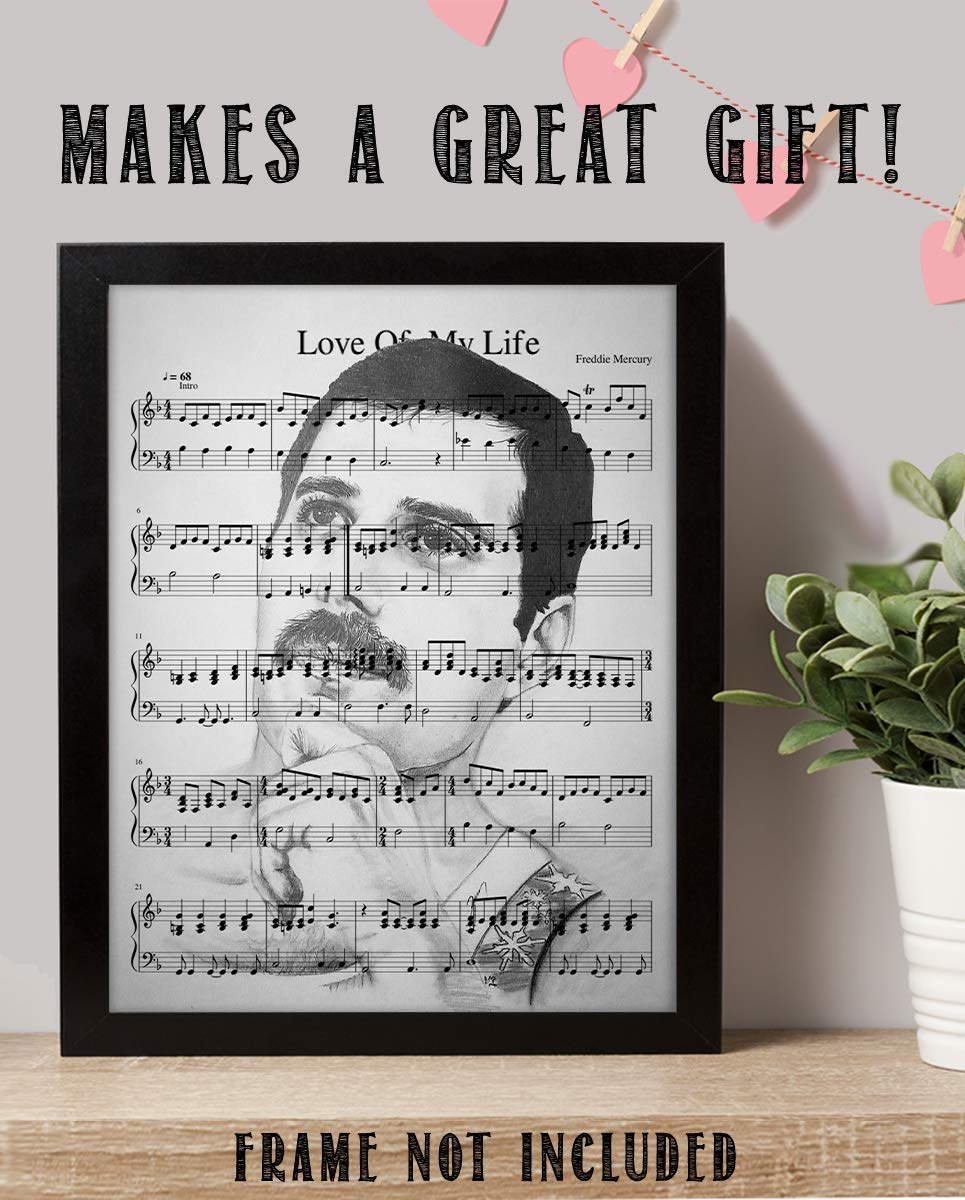 Freddie Mercury-Song Art Print"Love of My Life"-8 x 10
