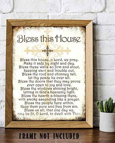 "Bless This House, O Lord, We Pray- Distressed Parchment Print- 8 x 10"