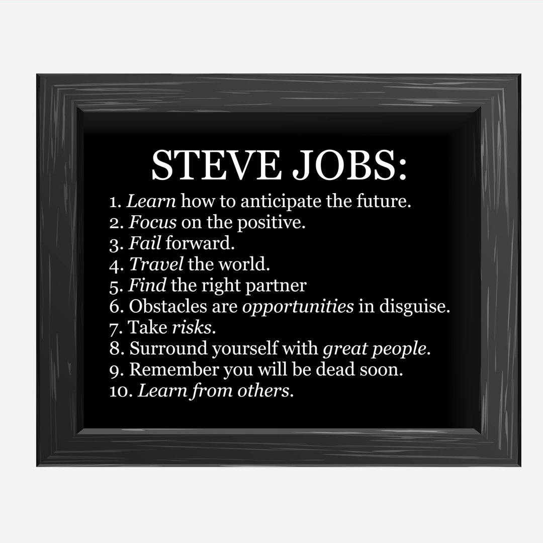 Steve Jobs Quotes-"Focus on the Positive" Motivational Success Quote Wall Art-10 x 8" Inspirational Typography Print-Ready To Frame. Modern Home-Office-School-Dorm Decor. Great Gift for Motivation!