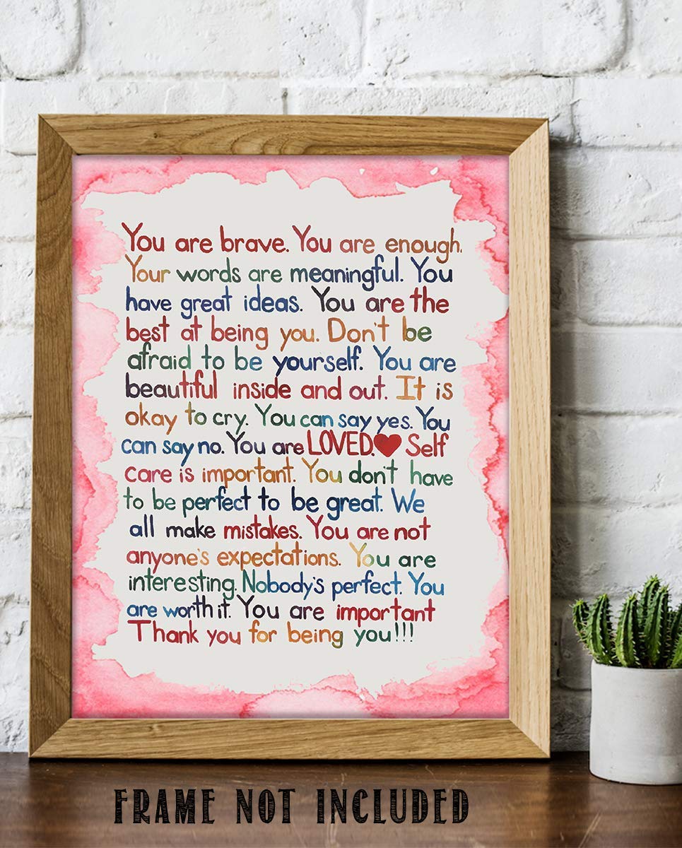 "You Are Enough-Pink"- Inspirational Wall Art Print-8 x 10"