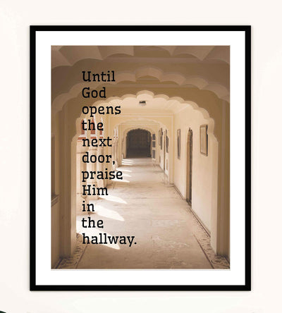 ?Until God Opens the Next Door" Inspirational Quote Wall Art- 8 x 10" Traditional Typographic Design. Spiritual Wall Print-Ready to Frame. Home-Office-Church D?cor. Great Motivational Christian Gift!