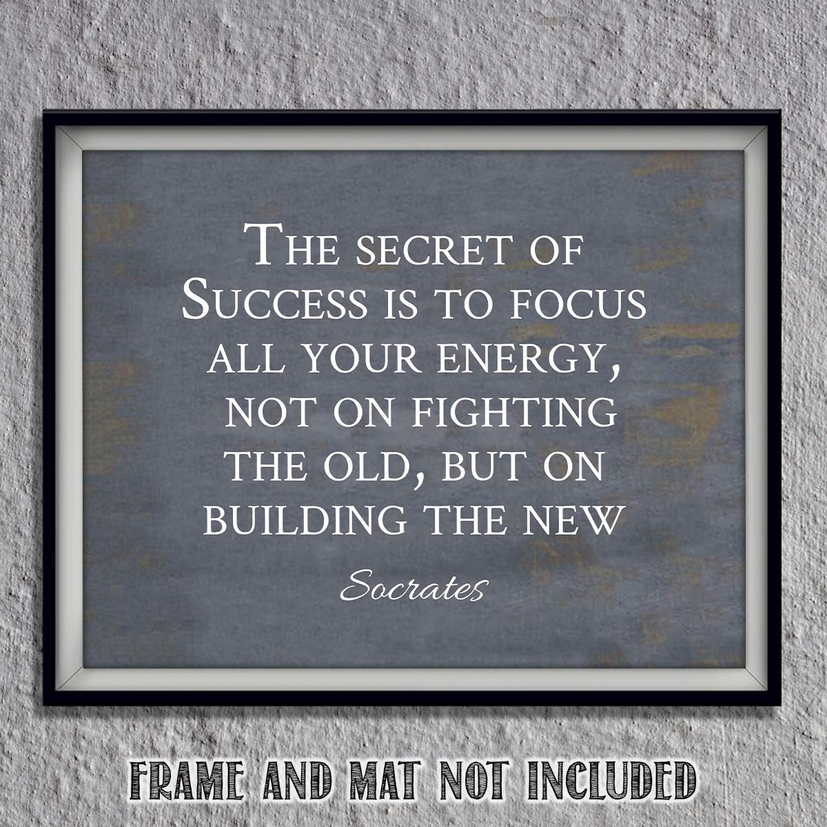 The Secret To Success-Building the New- Socrates Quotes Wall Art- 8 x 10" Motivational Wall Print-Ready to Frame. Modern Typographic Design-Home-Office-School D?cor. Perfect Gift for Motivation.