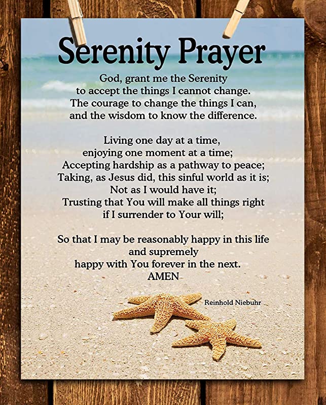 "SERENITY PRAYER on Beach- 8 x 10"