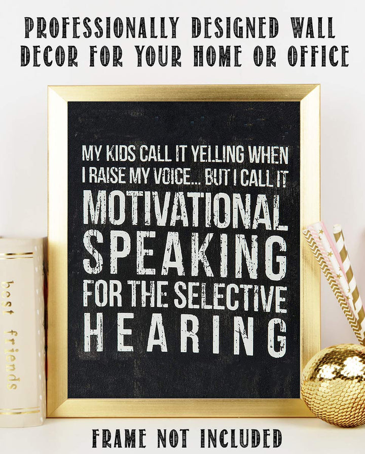 Yelling At Kids-Motivation Family Sign- Funny Wall Art- 8 x 10" Print Wall Decor-Ready to Frame. Distressed Sign Replica Print for Home. Great Parenting Sign- Fun Gift for ALL!