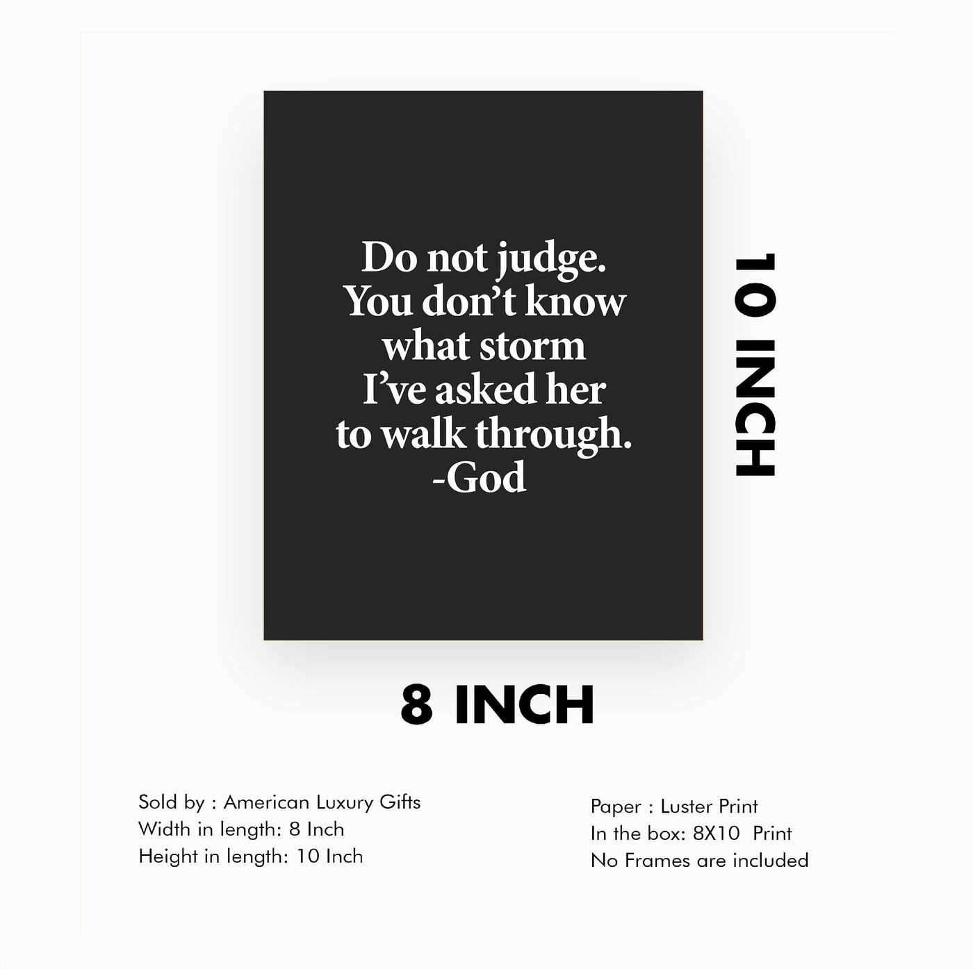 Don't Know What Storms I've Asked Her to Go Through -God Inspirational Quotes Wall Art -8x10" Typographic Christian Print -Ready to Frame. Motivational Home-Office-Church Decor. Reminder of Grace!