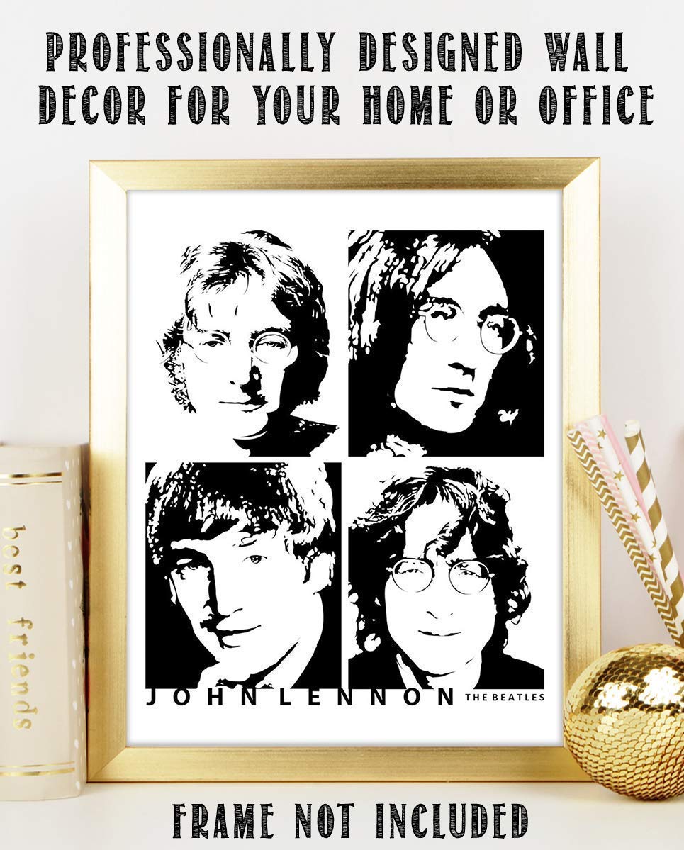 John Lennon 4 Faces-The Beatles Wall Art- 8 x 10 Art Wall Print- Ready to Frame. Modern Home D?cor- Office D?cor. Perfect Gift for Musicians, Beatles Fans &amp; Inspiration.