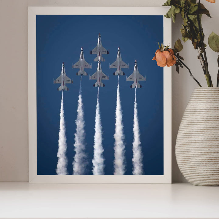 US Air Force"Thunderbirds In Action" Wall Art -8 x 10" Military Fighter Jets Photo Print -Ready to Frame. Military Aircraft Wall Decor for Home-Office-Game Room-Garage-Cave! Great Gift for Veterans!