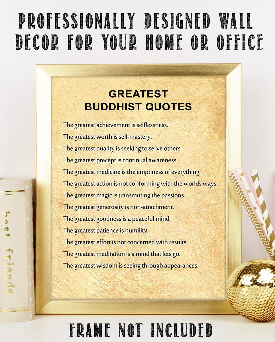 Greatest Buddhist Quotes Inspirational Art Decor -"The Greatest Attributes"- 8 x 10" Wall Art Print-Ready to Frame. Spiritual Home-Office-Studio D?cor. Perfect Gift for Buddhism, Zen &amp; Inspiration.
