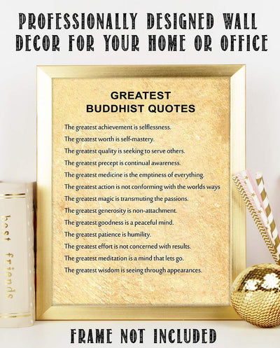 Greatest Buddhist Quotes Inspirational Art Decor -"The Greatest Attributes"- 8 x 10" Wall Art Print-Ready to Frame. Spiritual Home-Office-Studio D?cor. Perfect Gift for Buddhism, Zen & Inspiration.