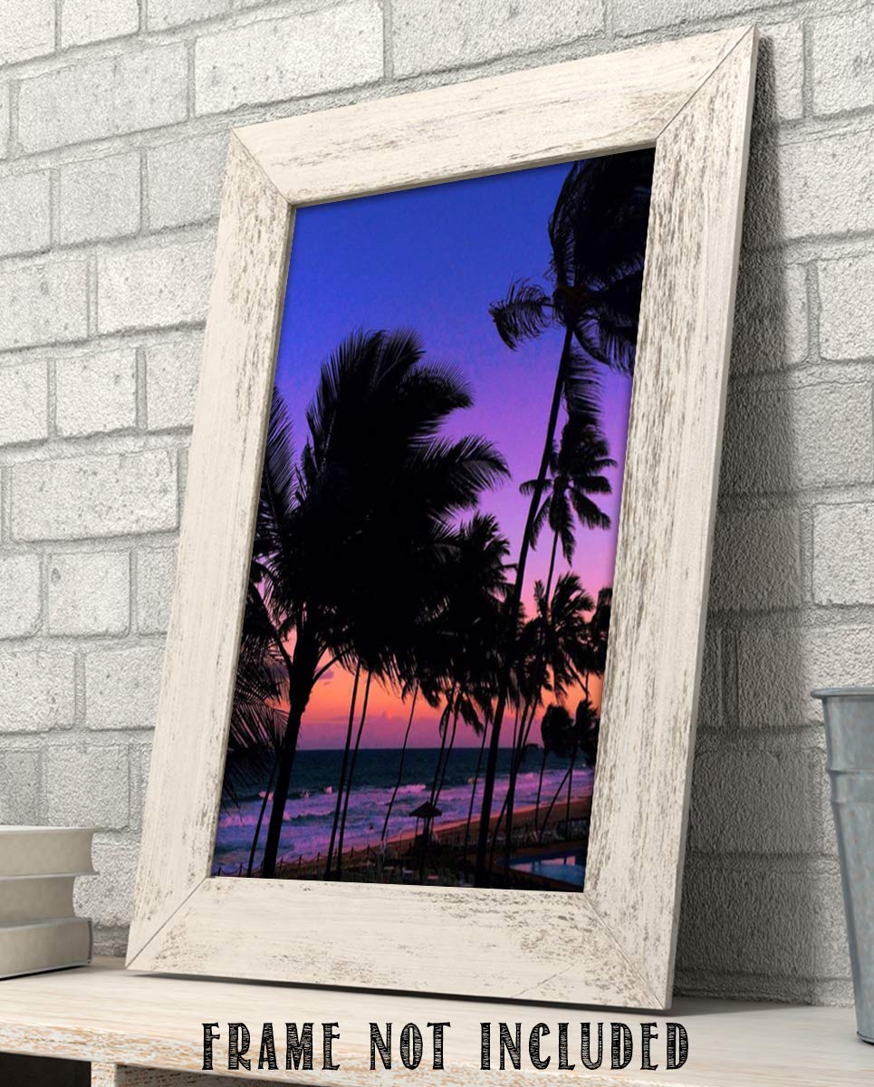 Purple Palms Beach Sunset- 8 x 10&