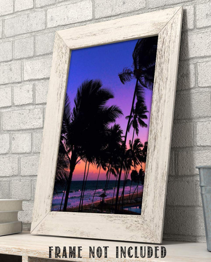 Purple Palms Beach Sunset- 8 x 10&