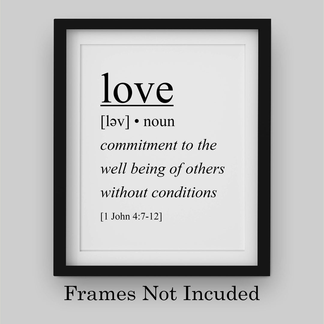 Love-Commitment to the Well Being of Others-1 John 4:7-12 -Bible Verse Wall Art Sign-8 x 10" Scripture Poster Print-Ready to Frame. Religious Home-Office-Church Decor. Perfect Christian Gift!
