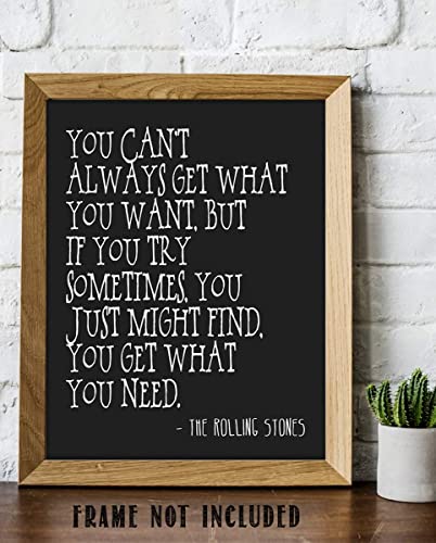 Rolling Stones-"You Can't Always Get What You Want"- Song-Word Art-8 x 10"