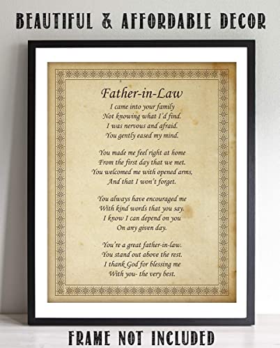 "Father-in-Law- I Thank God for You"- 8 x 10"