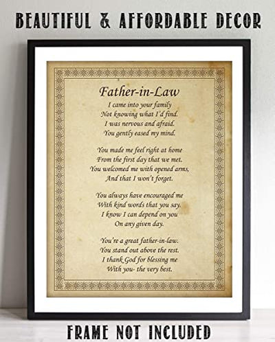 "Father-in-Law- I Thank God for You"- 8 x 10"