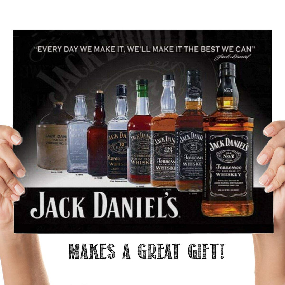Jack Daniels Evolution Sign Wall Art- 8 x 10"-"Every Day We Make It The Best We Can". Poster Print-Ready to Frame. Must Have For JD Whiskey Fans. Great Retro Addition To Man Cave-Dorm-Bar-Garage.