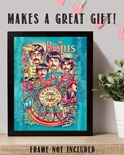 The Beatles- Music Poster Print"Sgt. Peppers Lonely Hearts Club Band"- 8 x 10