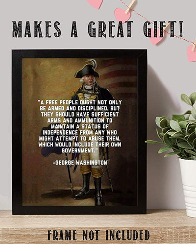 George Washington Quotes Wall Art-"Right to Bear Arms"- 8 x 10"