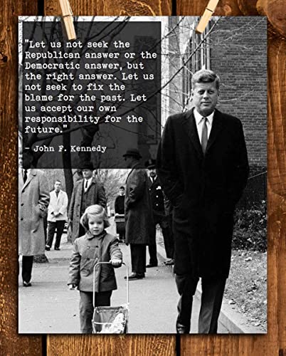 John F. Kennedy Quotes Wall Art- “Let Us Seek the Right Answer”- 8 x 10"