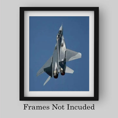 Mikoyan MiG-29 Fighter Jet -Military Aircraft Wall Decor -8 x 10" Fighter Plane Poster Print -Ready to Frame. Perfect Sign for Home-Office-Game Room-Garage-Man Cave Decor! Great Gift for Veterans!