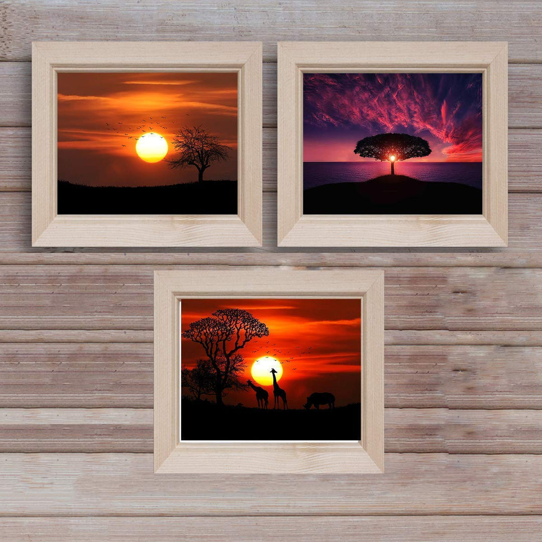 Safari Sunsets- 3 Image Set- 8 x 10&