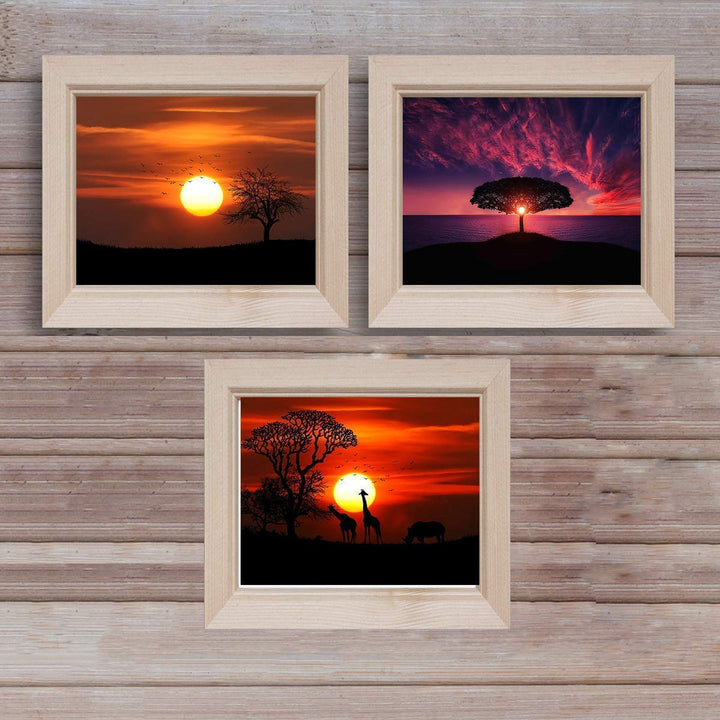 Safari Sunsets- 3 Image Set- 8 x 10&