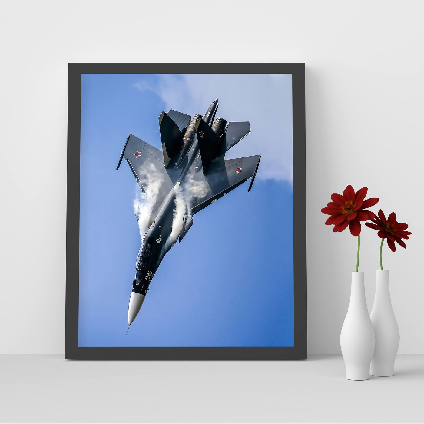 US Air Force Fighter Jet -8x10" American Military Aircraft Wall Print-Ready to Frame. Home-Office-School Decor. Perfect Sign for Game Room-Garage-Cave! Great Gift for Active Duty Military & Veterans!