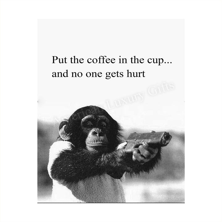 Put the Coffee In the Cup &amp; No One Gets Hurt -Funny Coffee Sign -8 x 10" Wall Art Print-Ready to Frame. Humorous Wall Decor for Home-Kitchen-Office-Cafe. Fun Novelty Gift for Coffee Lovers!