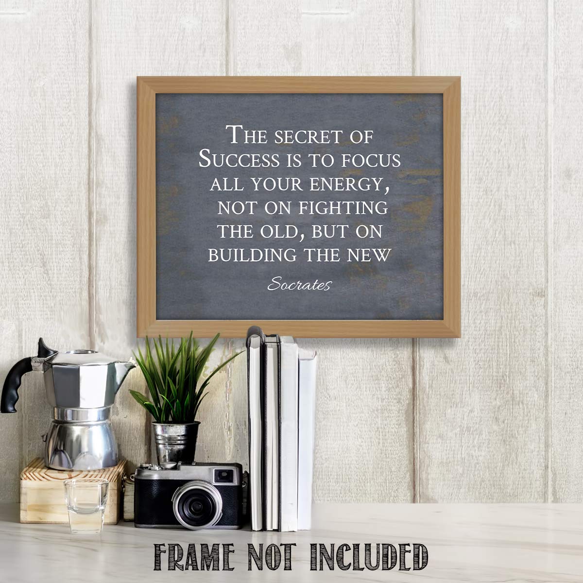 The Secret To Success-Building the New- Socrates Quotes Wall Art- 8 x 10" Motivational Wall Print-Ready to Frame. Modern Typographic Design-Home-Office-School D?cor. Perfect Gift for Motivation.