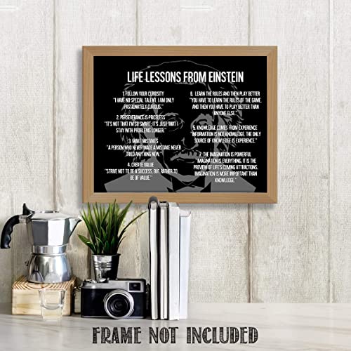 Einstein Quotes Wall Art-"Logical Life Lessons"- 8 x 10"