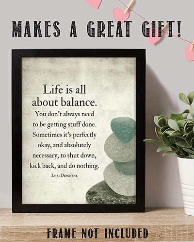 "Life is All About Balance"- Motivational Quotes Wall Art-8 x 10"