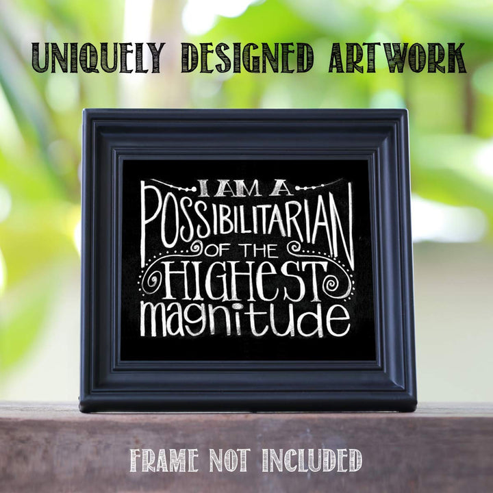I Am A Possibilitarian-Inspirational Wall Art- 8 x 10 Chalkboard Replica Wall Art Print-Ready to Frame. Motivational Wall Art- Home D?cor-Office D?cor. Perfect To Teach Children &amp; Students.