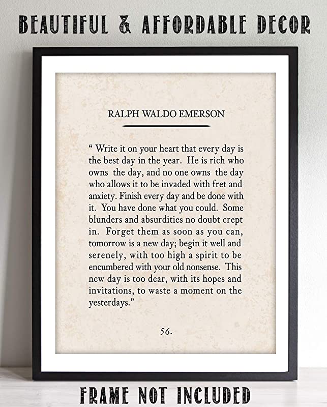 "Write It On Your Heart"- Ralph Waldo Emerson Poem Page Print- 8 x 10"