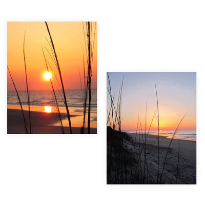 Sunsets on the Beach - Set of 2 Wall Art Prints - 8 x 10's- Ready to Frame. Beautiful Beach Decor- Tropical Island Beach Sunsets- Perfect Art for Any Room - Ocean Themes - Beach Pictures. Great Gift!