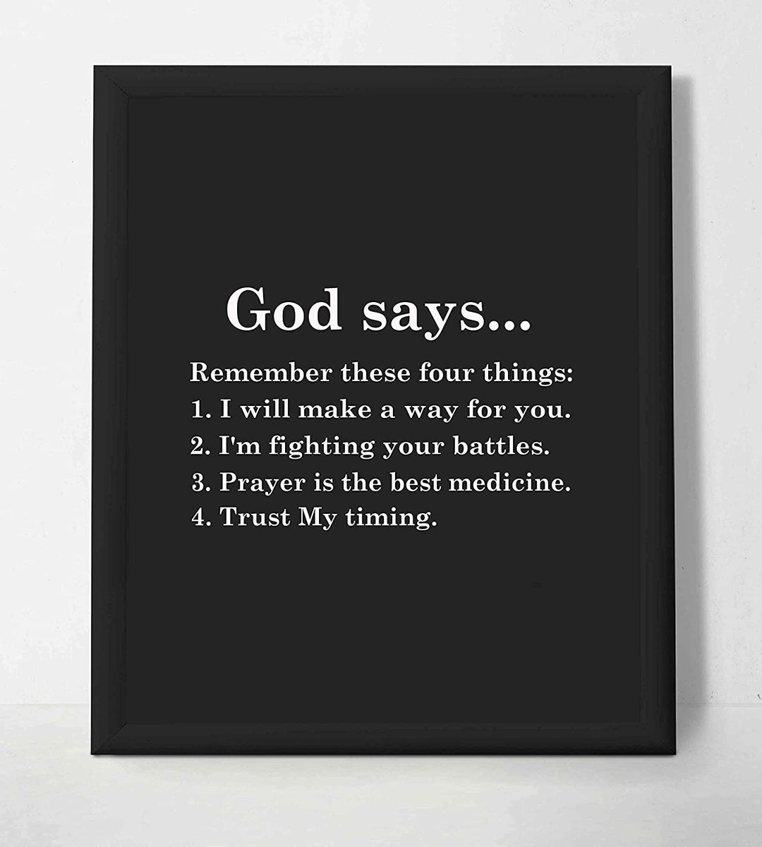 “God Says-Remember These Four Things" Inspirational Wall Print-8 x 10"