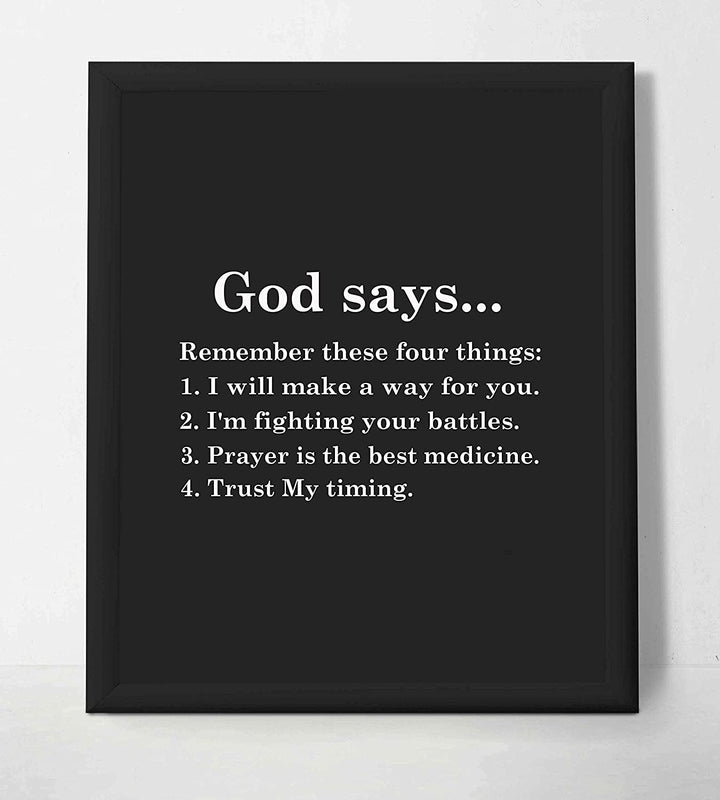 “God Says-Remember These Four Things" Inspirational Wall Print-8 x 10"
