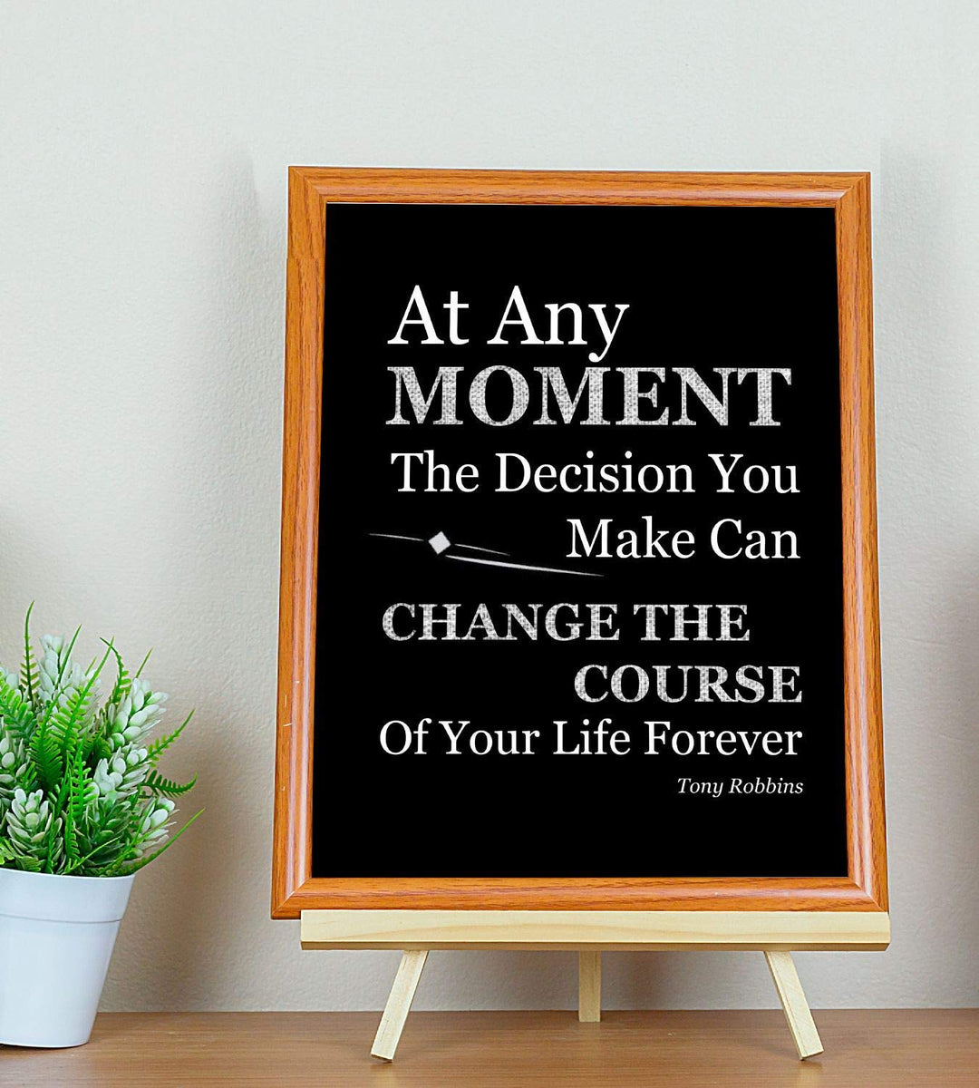 Tony Robbins Quotes-"Decisions Can Change Course of Your Life"- 8 x 10"-Inspirational Poster Print-Ready to Frame. Modern Typographic Wall Art for Home-Office-School D?cor. Perfect Gift of Motivation!