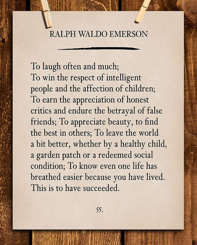 "To Laugh Often and Much"-Ralph Waldo Emerson Poem Page Print- 8 x 10"