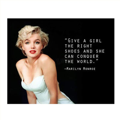 Marilyn Monroe Quotes Wall Art- ?Girl Can Conquer The World?- 8 x 10" Wall Print Art- Ready to Frame. Modern Home D?cor- Office D?cor. Perfect Fun Gift for Marilyn Monroe Fans & Empowered Women.