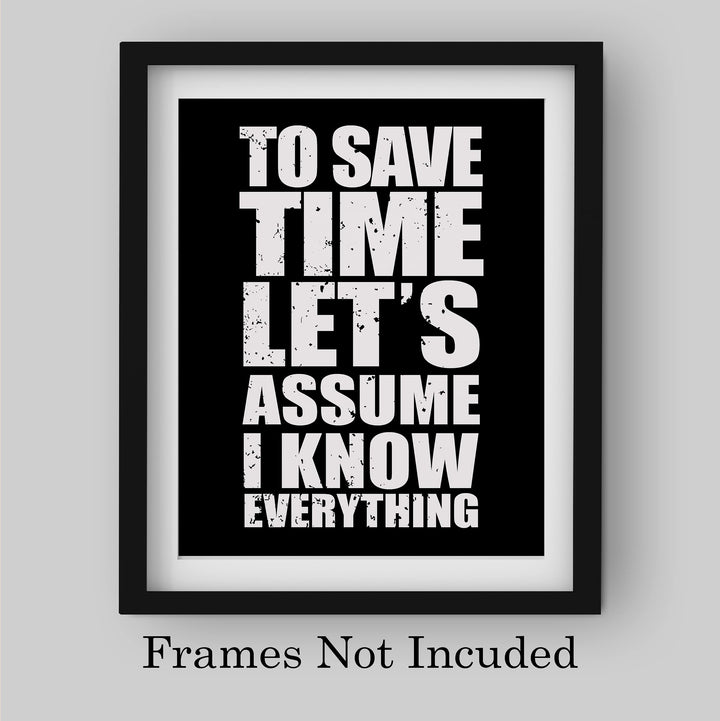 To Save Time Let&