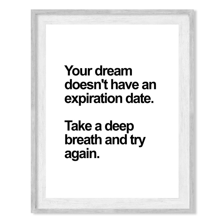 Take A Deep Breath &amp; Try Again Motivational Wall Art Decor -8 x 10" Inspirational Typography Print -Ready to Frame. Perfect Decoration for Home-Office-Work-Desk Sign. Great Gift of Motivation!