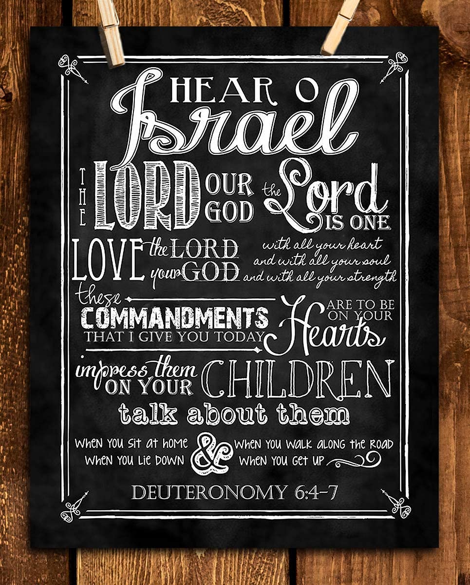 Love the Lord With All Your Heart- Deuteronomy 6:4- Christian Wall Decor- 8x10"- Scripture Wall Art Print- Ready to Frame. Home-Church-Office D?cor- Christian Gifts to Inspire, Remind &amp; Motivate.