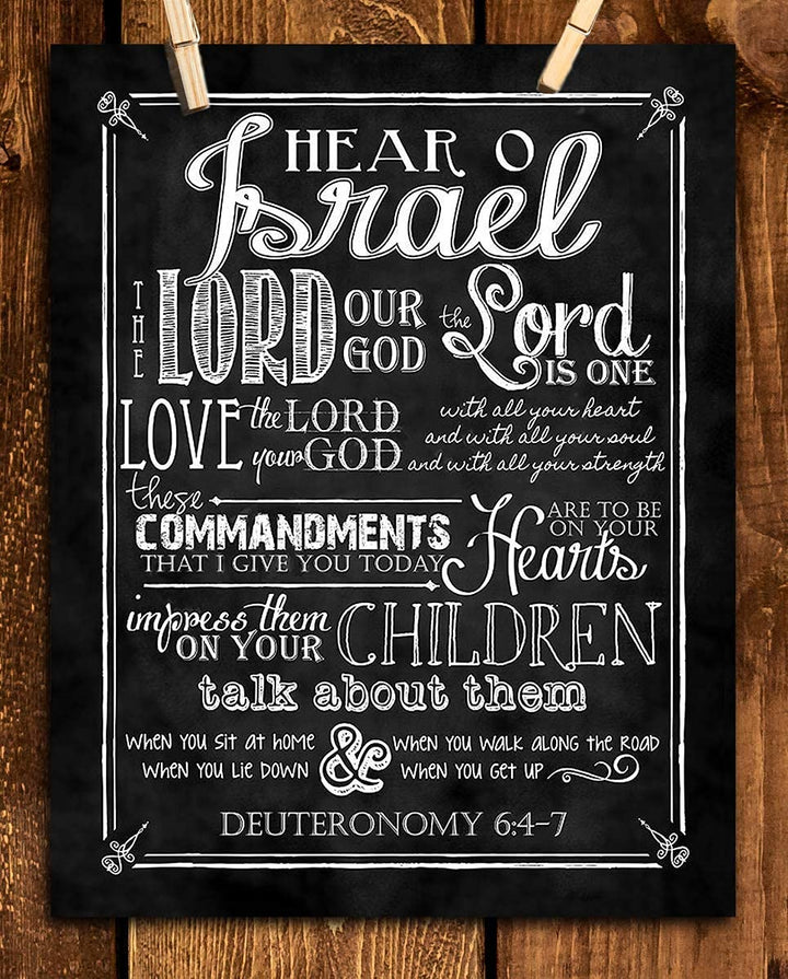 Love the Lord With All Your Heart- Deuteronomy 6:4- Christian Wall Decor- 8x10"- Scripture Wall Art Print- Ready to Frame. Home-Church-Office D?cor- Christian Gifts to Inspire, Remind &amp; Motivate.