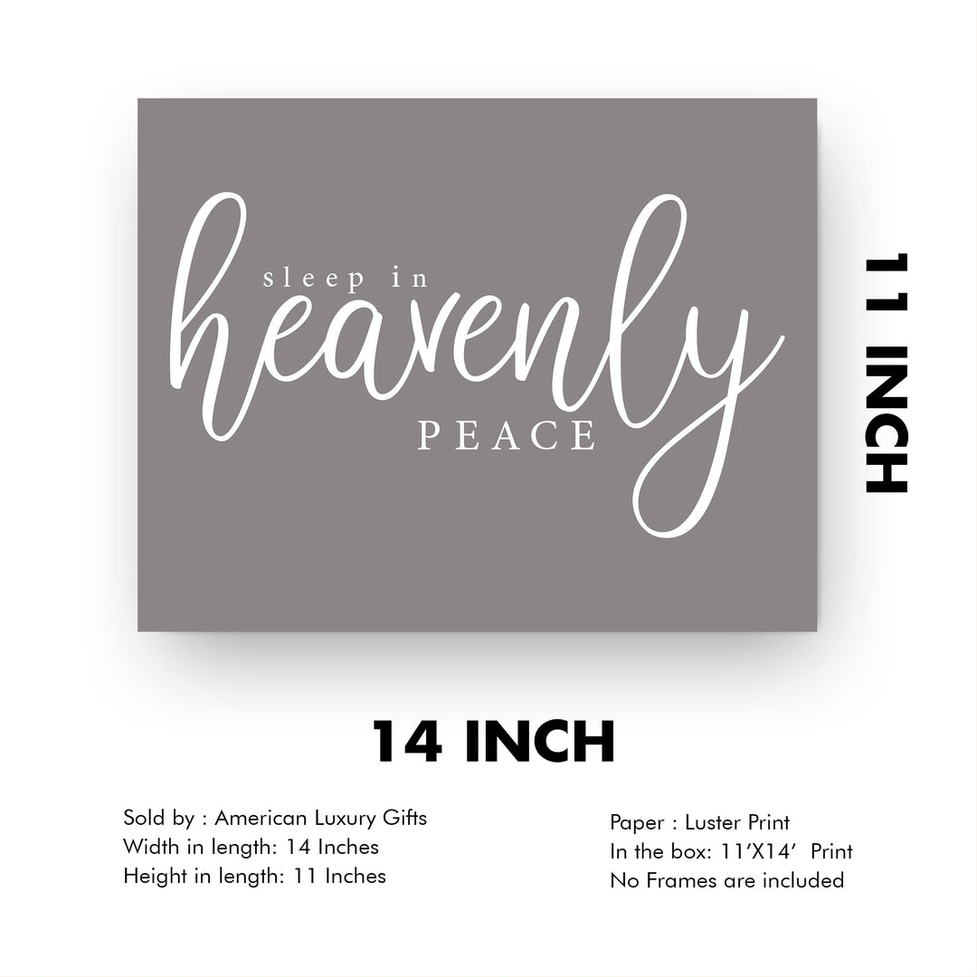 Sleep In Heavenly Peace Christmas Song Wall Art -14 x 11" Christian Holiday Music Print -Ready to Frame. Home-Welcome-Kitchen-Farmhouse-Winter Decor. Display Your Christmas Joy! Great Gift!