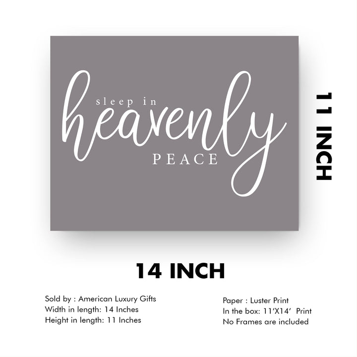 Sleep In Heavenly Peace Christmas Song Wall Art -14 x 11" Christian Holiday Music Print -Ready to Frame. Home-Welcome-Kitchen-Farmhouse-Winter Decor. Display Your Christmas Joy! Great Gift!