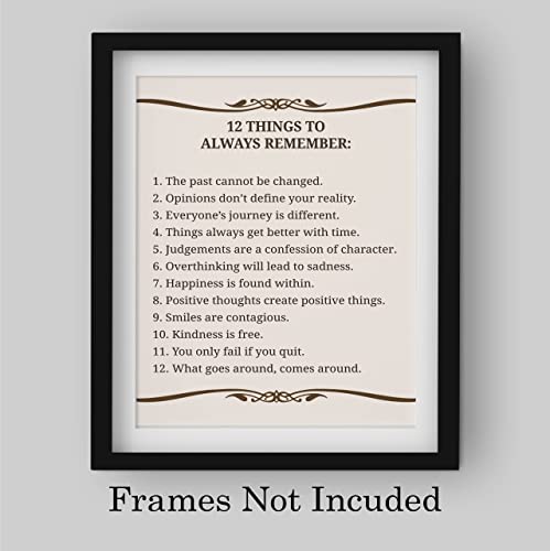 "12 Things To Always Remember"- Inspirational Wall Art- 8 x 10"