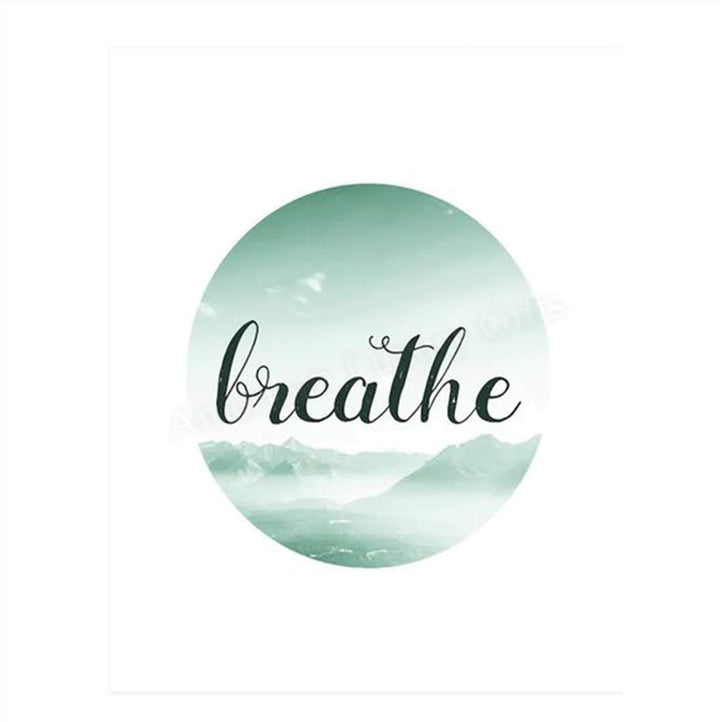Breathe Peaceful Wall Art- 8 x 10" Modern Typographic Wall Print-Ready to Frame. Inspirational Home-Office-Studio D?cor. Great Reminder When All Else Fails. Stay Calm &amp; Breathe.