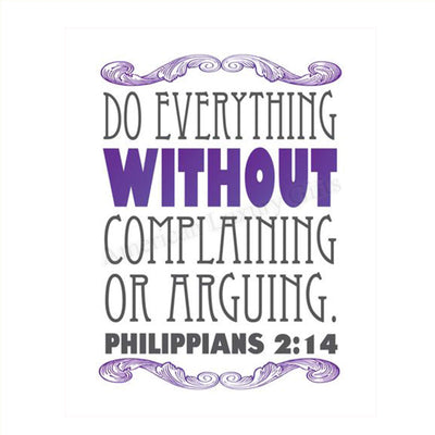 Do Everything Without Complaining- Phil 2:14. Bible Verse Wall Art- 8x10"- Modern Scripture Wall Print- Ready to Frame. Home D?cor-Office D?cor- Great Christian Gift- Great Reminder Verse to be Joyful